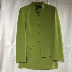 Beautiful Green suit by Kasper, size 6. Skirt is 25” long